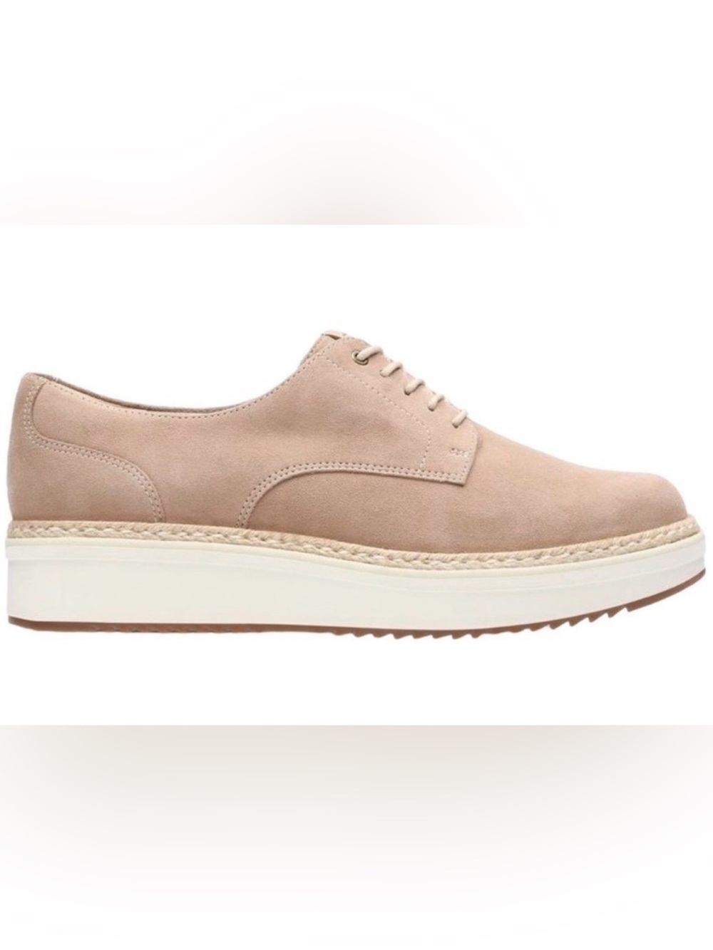 Clarks Suede Platform Oxford Shoes